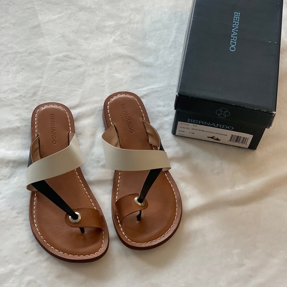 New Bernado White, Black, and Tan Tia Sandal Slide, Size 11! - Picture 11 of 11